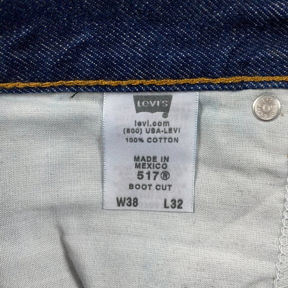 NWOT Levi's 517 Bootcut Jeans 38 x 32 Blue Cotton Boot Cut - Picture 8 of 14